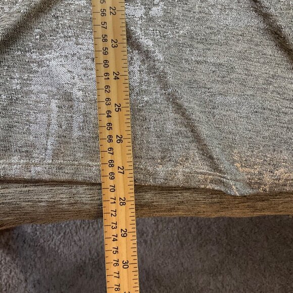 La Vanya Sz 3X Pullover Tunic Top Metallic Silver Gold Relaxed Quiet Luxury - Picture 5 of 6